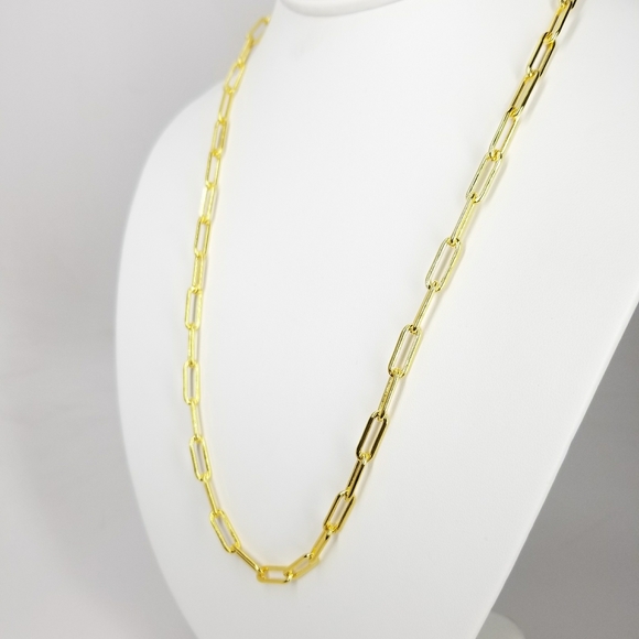 NWT 18K Gold Filled Paperclip Links Chain Necklace - Picture 5 of 10